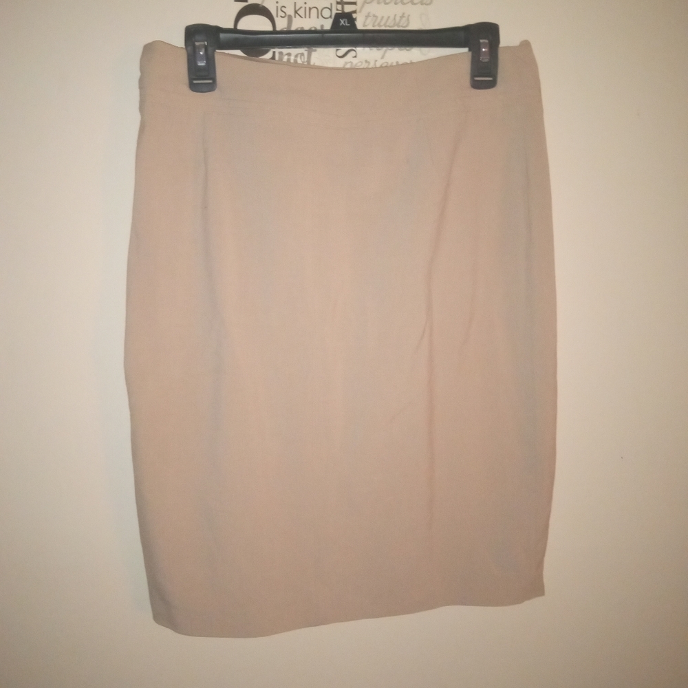 The limited stretch tan skirt